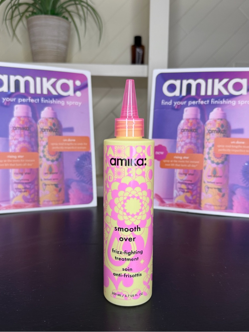 amika Smooth Over Frizz-Fighting Treatment — Pink & Yellow
